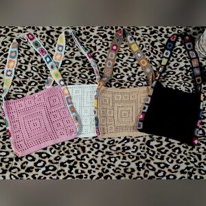 Colorful Crochet Flower Bags